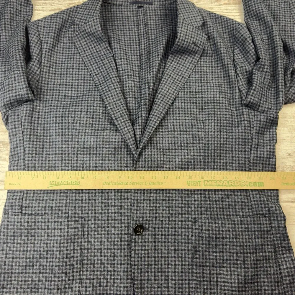 J.Crew Ludlow 46R Slim Blazer Abraham Moon Wool Cotton Unstructured Jacket Check
